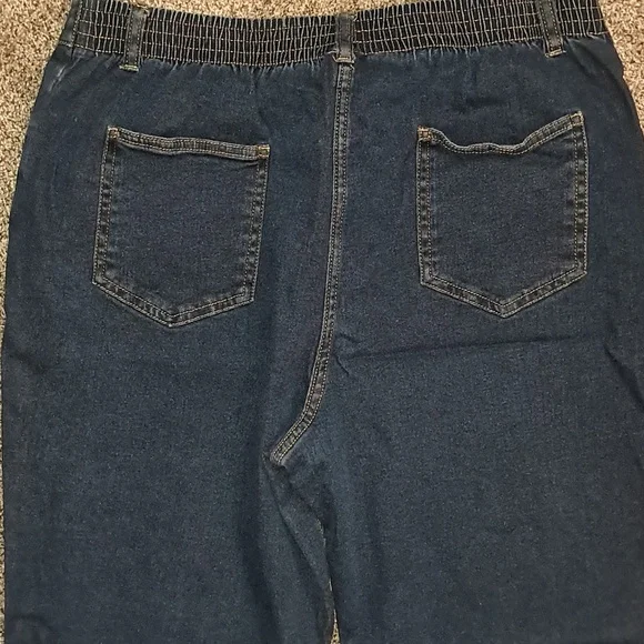 Blair Women's Elastic Waist Zip Up Blue Jeans 14P - Picture 7 of 7